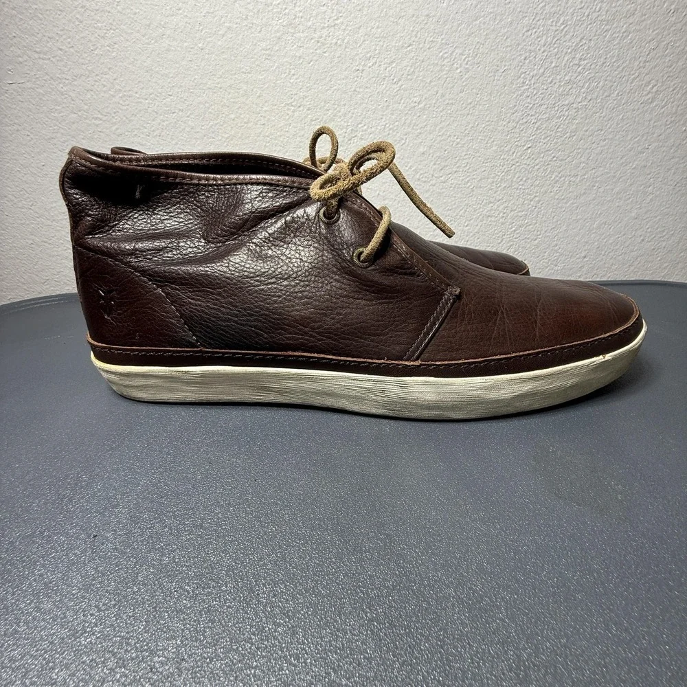 Frye Shoes‎ Mens Size 11.5 45 Brown Leather Lace Up Chukka Casual Sneakers